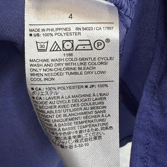 Banana Republic Shirred Waist Slit Midi Skirt Granite Blue Size 4 Slip Skirt - Picture 10 of 15